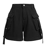 FYMNSI Kurze Hosen Damen Sommer Cargo Shorts Milit?r Casual Elastische...