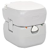 Xichuzi Camping-Toilette Tragbar Grau und Weiß 22+12 L HDPE...