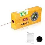 PREXISO 2-in-1 Laser-Wasserwaage, Torpedo-Wasserwaage mit LED-Licht, Magnet...