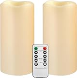 PILLOBOX Wasserdichte Flammenlose Kerzen mit Fernbedienung und Timer, 2...