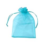 10 Stück blaue Organza-Beutel für Hochzeit, Süßigkeiten, Schmuck,...