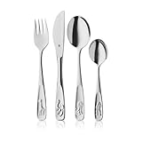 WMF Tiere Kinderbesteck Set Set 4-teilig, Kinderbesteck Edelstahl, Besteck...