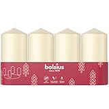 Bolsius - Adventszeit - Stumpenkerze - elfenbein - 10cm - 4-Pack -...