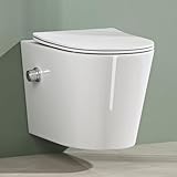 Mai & Mai Hänge WC Toilette Wand-WC mit Bidet-Funktion Spülrandlos Weiß...