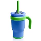 Kinder Thermobecher mit Strohhalm: 420ml Trinkbecher mit Deckel,...