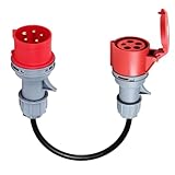 32A auf 16A Adapter, Afenau 5-Poligs Tarkstrom Adapter mit 100cm Kabel, CEE...