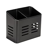 WENKO Besteckkorb Mod. Baco, Korb aus Metall in Schwarz, 2 Fächer,...