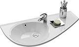 Eckwaschbecken Wandmontage 85x45 cm mit Hahnloch & Überlauf |...