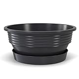Plastard Pflanzschale Durchmesser 32 cm mit Untersetzer Farbe Anthrazit...
