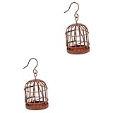 TOYANDONA 2 Stck. Schmiedeeisen -vogelkäfig -Dekoration Hängende...