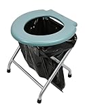 24ocean Mobile Klapptoilette Set Grau WC Klo Camping, Gestell Silber, 6...