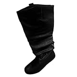 Damen Hohe Stiefel Winter Schuhe Warme Leder Reitstiefel Niedrige mit...