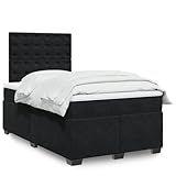 qohoio Boxspringbett mit Matratze Schwarz 120x190 cm Bett Boxspringbett...