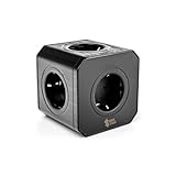 Spacetronik Steckdosenwürfel mit Überspannungsschutz, Mehrfachsteckdose...