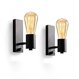 Lampop 2pcs Wandleuchte innen schwenkbar, Vintage Dimmbar Wandlampe mit...