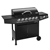 TAINO BASIC BBQ Gasgrill Grillwagen Edelstahl-Brenner + Seitenkocher Grill...