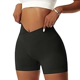 Vertvie Damen Gym Shorts V Cross Stretch Push Up Yoga Shorts Booty Scrunch...