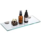 JIZZU 1Stück 30 x 13cm Glasregal Badezimmer, Glas Bad-Regal Wandregal mit...