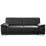 CAVADORE 2,5-Sitzer Sofa Corianne / Kleine Echtleder-Couch im modernen...