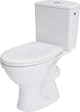 VBChome Keramik Stand-WC Toilette, Weiß, Günstiges Komplett-Set mit...