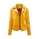 Kurze schmale Lederjacke für Damen, schmale Passform, Revers, Motorrad,...