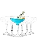6er Set Champagnerschalen 235ml - Martini Cocktailgläser im Vintage...