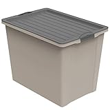 Rotho Compact Aufbewahrungsbox 70l mit Deckel und Rollen, Kunststoff (PP...