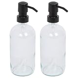 2X Seifenspender aus Glas - 500ml - Klar - Badezimmer Küche Shampoo...