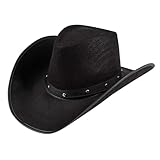 TrendandStylez Cowboyhut schwarz, Sheriff, Filzhut Wilder Westen für Damen...