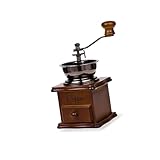 Handkurbel-Kaffeemühle mit einstellbarer Mahlung und Holzsockel...