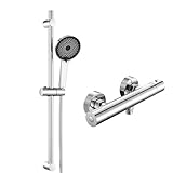 Auralum Duschsystem Komplettset mit Thermostat Duscharmatur,Edelstahl...