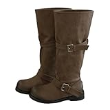Kniehohe Winterstiefel für Damen, Punk-Design, mit Gürtelschnalle und...