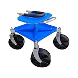 Rollbarer Gartenhocker, Rollwagen, 360° drehbarer Arbeitssitz mit Rollen,...