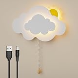 DROMEZ Wolken Wandleuchte Kinderzimmer, LED Akku Wandlampe Kinder mit...