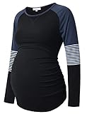Bhome Langarmshirt Umstands-T-Shirt Colorblock Baseball Tee Casual...