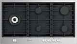 Gurari TY905VPGC Kochfeld 90 cm, Edelstahl, schwarz emailliert, 4,0 kW WOK,...