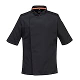 Portwest C738 Herren Profi-Kochjacke Mit Luftmaschen Schwarz, L