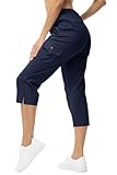 YSENTO Damen-Cargo-Caprihose mit 4 Taschen, Sommerhose, leicht, schnell...