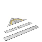 Zeichengarnitur 3tlg. Geo Dreieck Lineal 15cm & 30cm