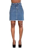 Lusty Chic Womens Jeansrock Damen Kurz mit Fransen | Modischer Denim...