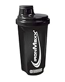 IronMaxx Eiweiß Shaker 700ml Schwarz - Protein Shaker spülmaschinenfest...