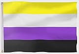PHENO FLAGS Nicht-Binär Flagge 90x150cm - wetterbeständige Pride Fahne...