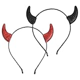 YBEATY 2 Stück Halloween Teufelshörner Glitzer Teufelshörner Haarreif...