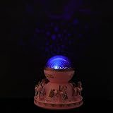 Yardenfun Karussell Spieluhr mit Musik und Projektorlampe Große Rosa...