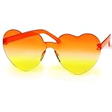 BETESSIN Aperol Brille Damen - Herz Brille Orange - Aperol Kostüm Damen...
