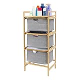 3-Schichten Wäschekorb: 44 * 33 * 96cm, Wäschesammler mit Ablage ideal...