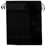 Angoily 10 Stück Besteckbeutel aus Veloursstoff 8X25cm mit Kordelzug Reise...