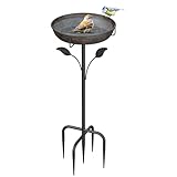 WELDUN Vogeltränke Vogelbad 26CM, Futter Schale Stehend für Draußen...
