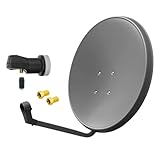 ARLI 60cm HD Sat Anlage Digital Single LNB + 2 F-Stecker 1 Teilnehmer...