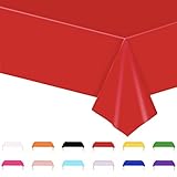 Tischdecke Rot,137x274cm Einweg Tischdecke Tischtuch...